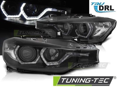 LED Angel Eyes Scheinwerfer für BMW 3er F30/F31 Lim./Touring 15-18 schwarz dynam