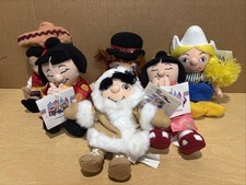 The Disney Store Bean Bag Plush It's A Small World Lot of 6 Vintage 2000 New