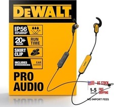 DEWALT Heavy Duty Neckband Bluetooth Earbuds, Wireless Bluetooth 5.2 Yellow