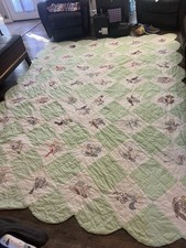 Vintage Hand Sewn King Size Quilt W/Birds of All 50 States Hand Embroidered