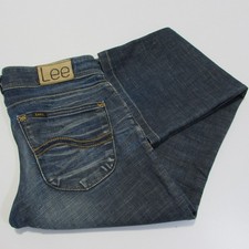 Lee Jeans Women's 29x30 Blue Denim Faded Medium Wash Red Tab Pockets Bootcut Leg