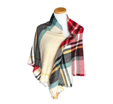 Womens Tangnade Plaid The Blanket Scarf Shaw Wrap