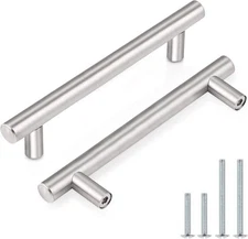 Probrico 30 Pack|4 Inch Satin Nickel Cabinet Handles,Drawer Pulls Stainless Stel
