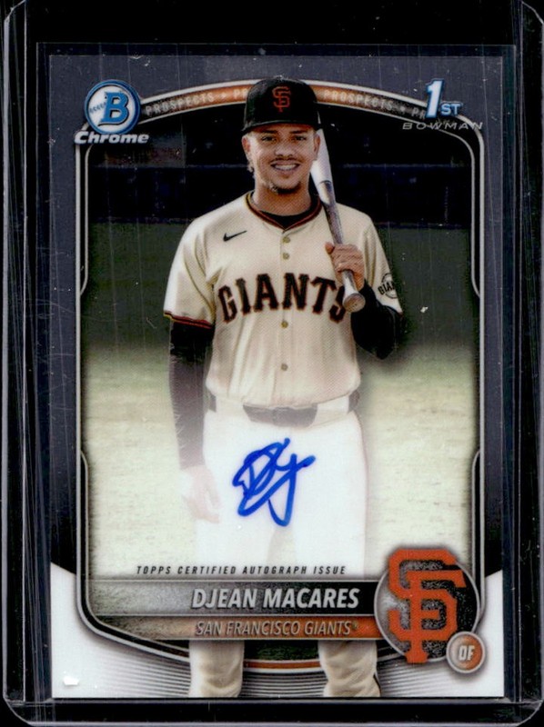 2025 Bowman Chrome Djean Macares Auto Autograph 1st Prospect #CPA-DM Giants