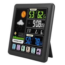 Weather Station, Colorful LCD Digital Weather Station Radio Multifunctional W...