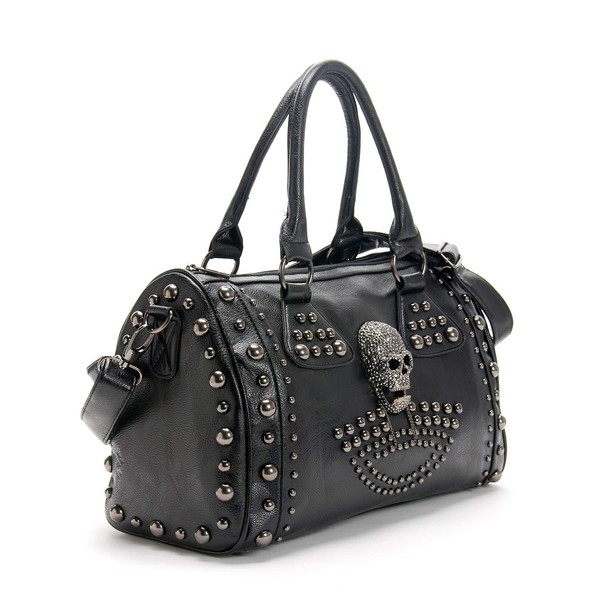 Alwaysky Womens SchäDel Handtasche Grosse KapazitäT Gothic 1, Schwarz-image