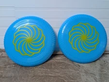 Greenbrier International Inc Flying Disc Lot Of 2 Blue And Yellow 10 Inch