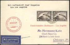 Germany 1929 Graf Zeppelin Round the World Trip Los Angeles Mi30 Cover 115542