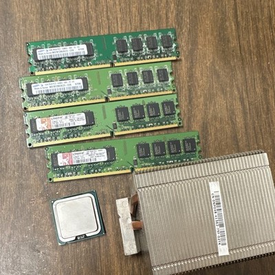 UNTESTED 4x2 (8gb total) DDR2 with Intel Core 2 Duo CPU and cooler