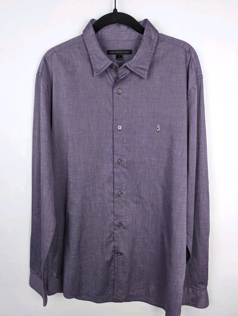 Chemise Habillée John Varvatos Homme – Violet – Manches Longues – US XL IT 54 – Neuf Avec étiquettes