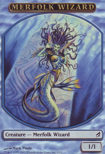 MTG 10 Merfolk Wizard Token, Light Play, English Lorwyn