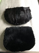VINTAGE❤️2 PELZ MUFFS VON UR OMI❤️NERZ UND KANINCHEN❤️SCHWARZ ❤️RETRO ❤️BLOGGER