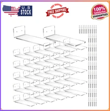 30 Pack Floating Shoe Display Shelf for Closet Acrylic Clear Shoe Wall Shelf Wal