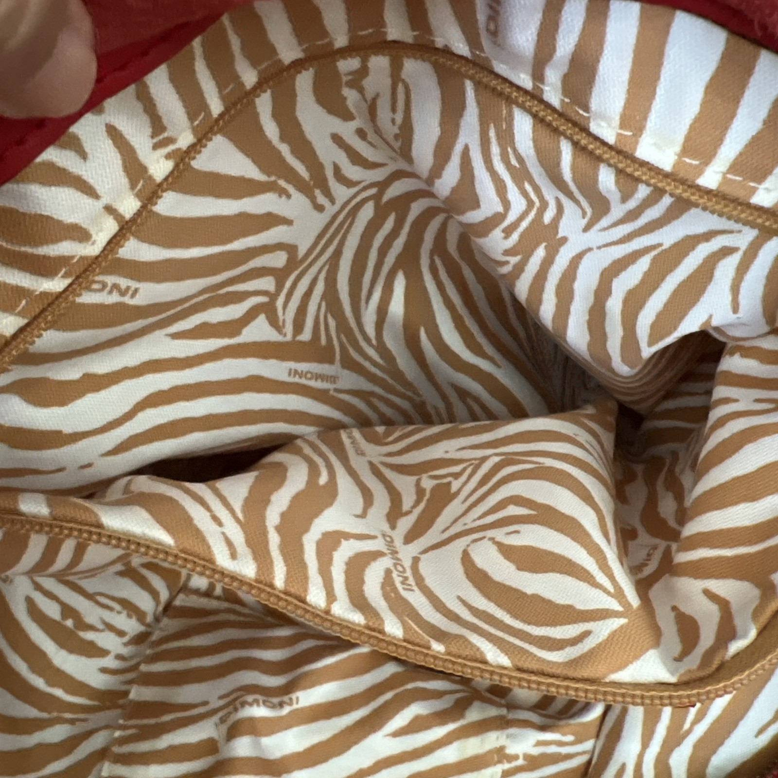 Dimoni Red Genuine Leather Python Snakeskin-like … - image 16