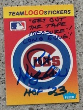 PAT HUGHES CHICAGO CUBS SIGNED FLEER STICKER  HOF 23 