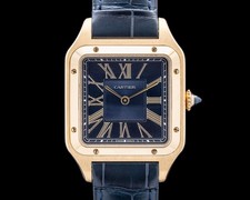 Cartier WGSA0115 Santos-Dumont Large Model 18K Yellow Gold Black Dial
