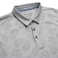 Tommy Bahama Mens XL Gray Pineapple Polo IslandZone Performance Golf