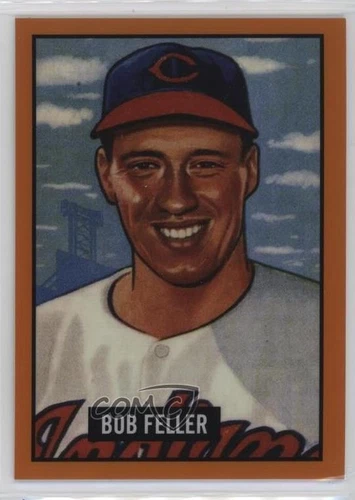 2017 Bowman Chrome 1951 Reproductions Orange Refractor /25 Bob Feller #6 HOF