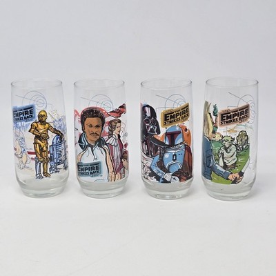 Star Wars 1980 Empire Strikes Back Burger King Glasses Complete 4