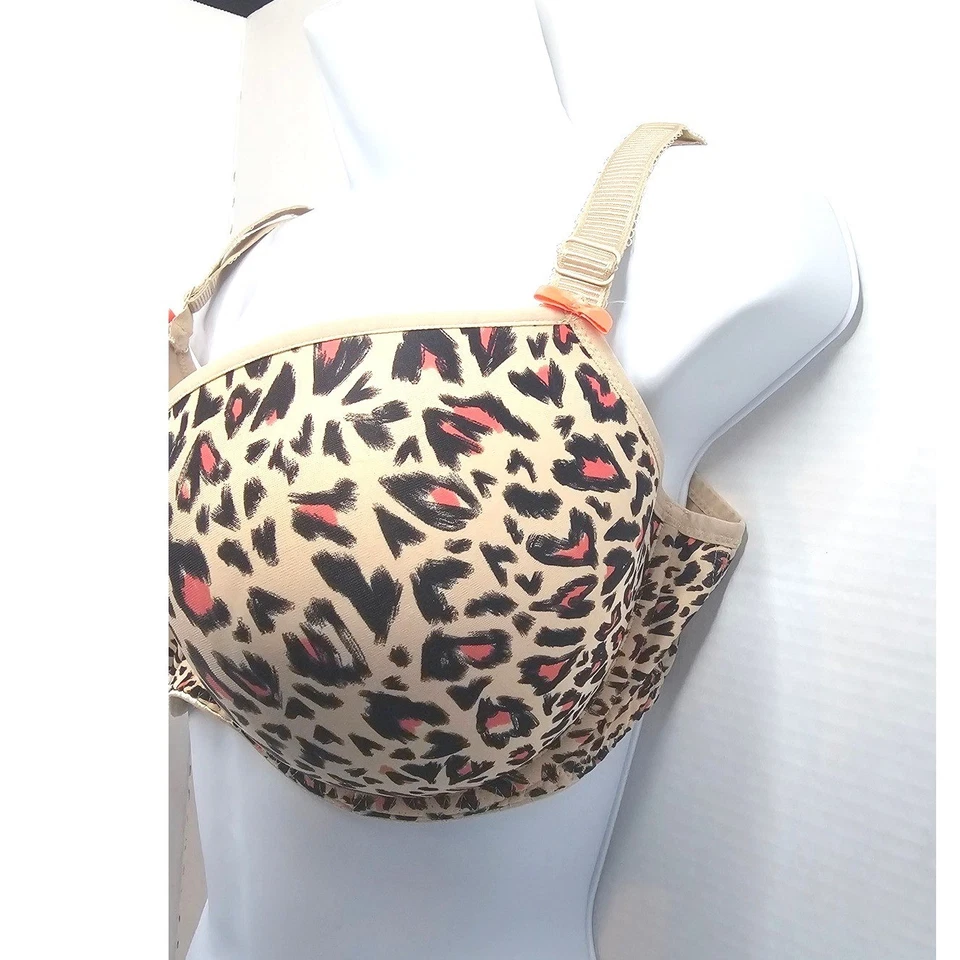 Sujetador Freya Deco con aros moldeado estampado de leopardo 36H lazo naranja neón Foto 2 de 4