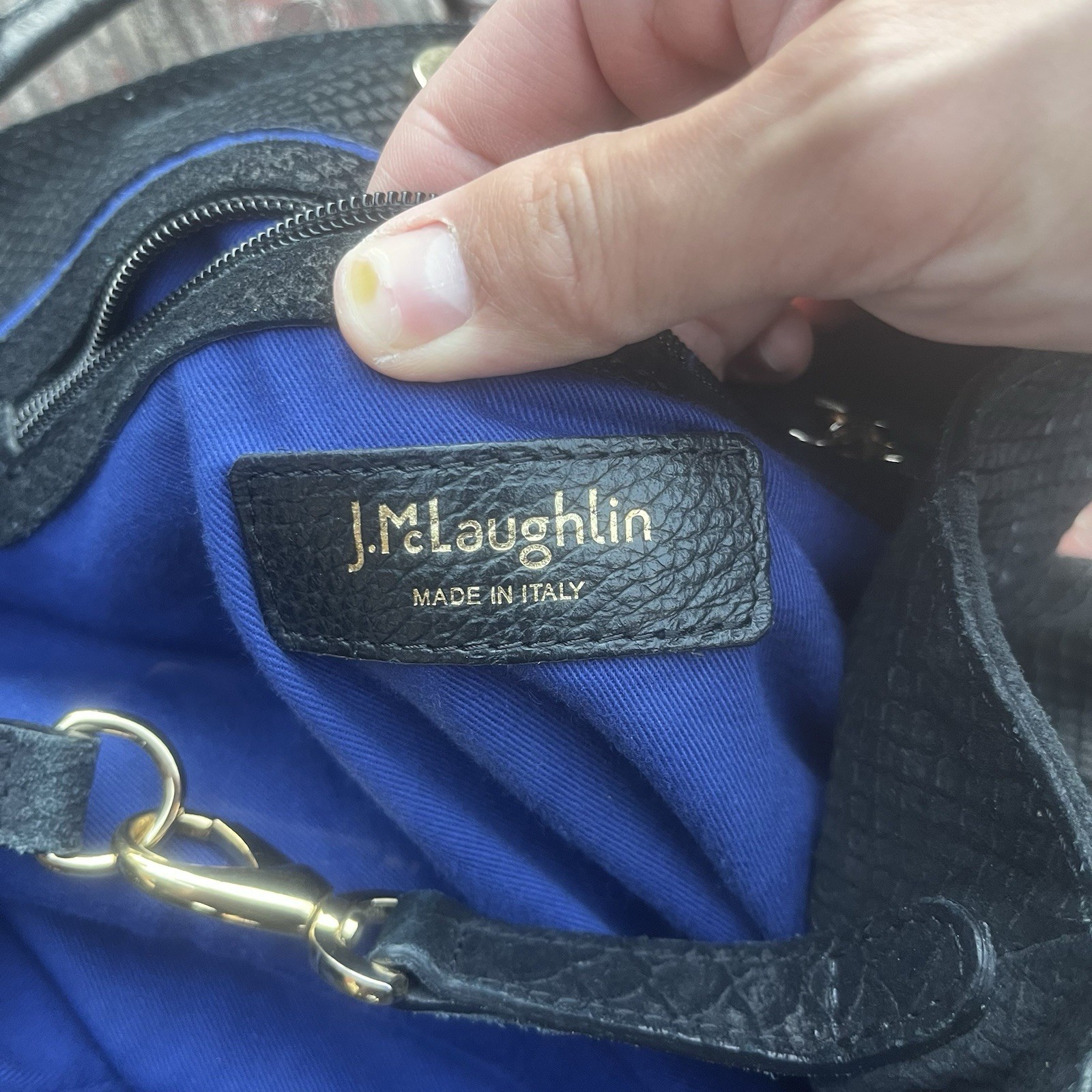 J Mclaughlin Python Embossed Suede Shopper Tote B… - image 4