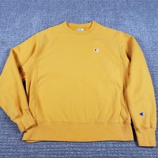 Vintage 90s Champion Reverse Weave Sweatshirt M Yellow Crewneck Pullover