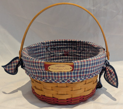 VINTAGE LONGABERGER 2002 WOVEN MEMORIES BASKET HOMESTEAD CORN FLOWER LINER