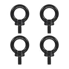 4Pcs M6 x 12mm Lifting Eye Bolt 304 Stainless Steel Shoulder Ring Screw Black