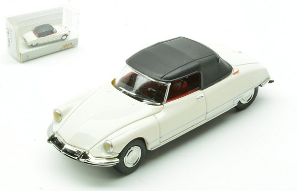 Brekina 1/87 Citroen Ds 19 Cabrio Closed 1963 Weiss Statisches Modell Diecast-image