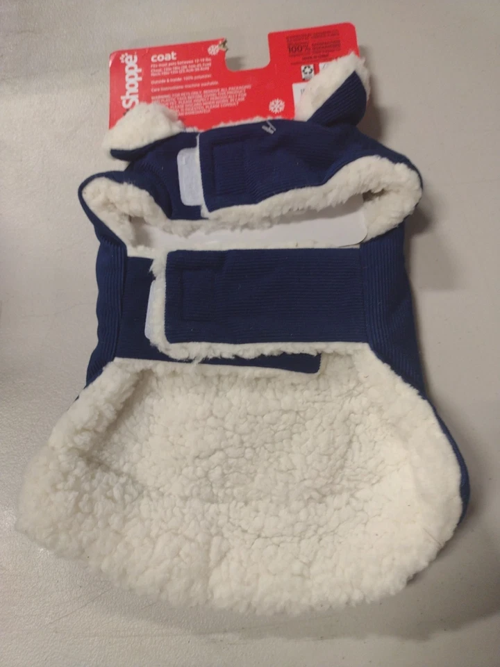 Chaqueta para Perro Pana Sherpa Forrada Mascota Chaqueta Cálida, Azul, Talla M/L Foto 2 de 4