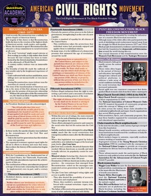 American Civil Rights Movement: A Quickstudy Laminated Study Guide by Walter D.
