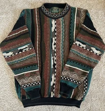 Vintage Tosani 3D Coogi Style Biggie Cosby Mens XL Pullover Sweater