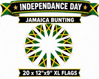 10 20 50 100M Jamaican Independence Day Jamaica Caribbean Flags Bunting