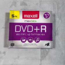 Maxell DVD-R Rewritable 5 Pack of Discs 4.7 GB Factory Sealed