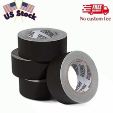 Pro Black Gaffers Tape 2" x 30 Yards - 4 Pack, No Residue, Easy Tear