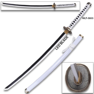 #ad #ad LED Light Up Wado Ichimonji Kuina One Piece Roronoa Zoro White Sword Wood Blade $54.95