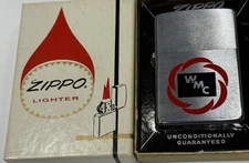 ZIPPO 1966 WISCONSIN MACHINE COMPANY ADVERTISING LIGHTER UNFIRED IN BOX 332A