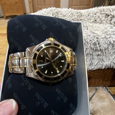 Bulova Men's Two-Tone Stainless Steel Wristwatch Black Dial Date Indicator