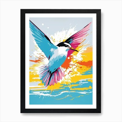 Andy Warhol Stil Vogel Seeschwalbe gerahmtes Wandbild Poster Leinwanddruck Bild