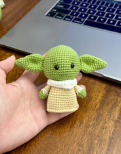Crochet yoda star wars keychain plushie Amigurumi Stuffed Doll