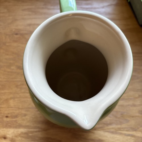 Le Creuset Green 9" Stoneware Ceramic 2 Quart Jug Pottery Pitcher - Picture 6 of 8