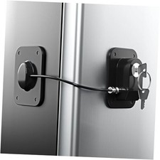 Refrigerator Lock 2 Packs, Fridge Lock with Silicone Wire Protection Black