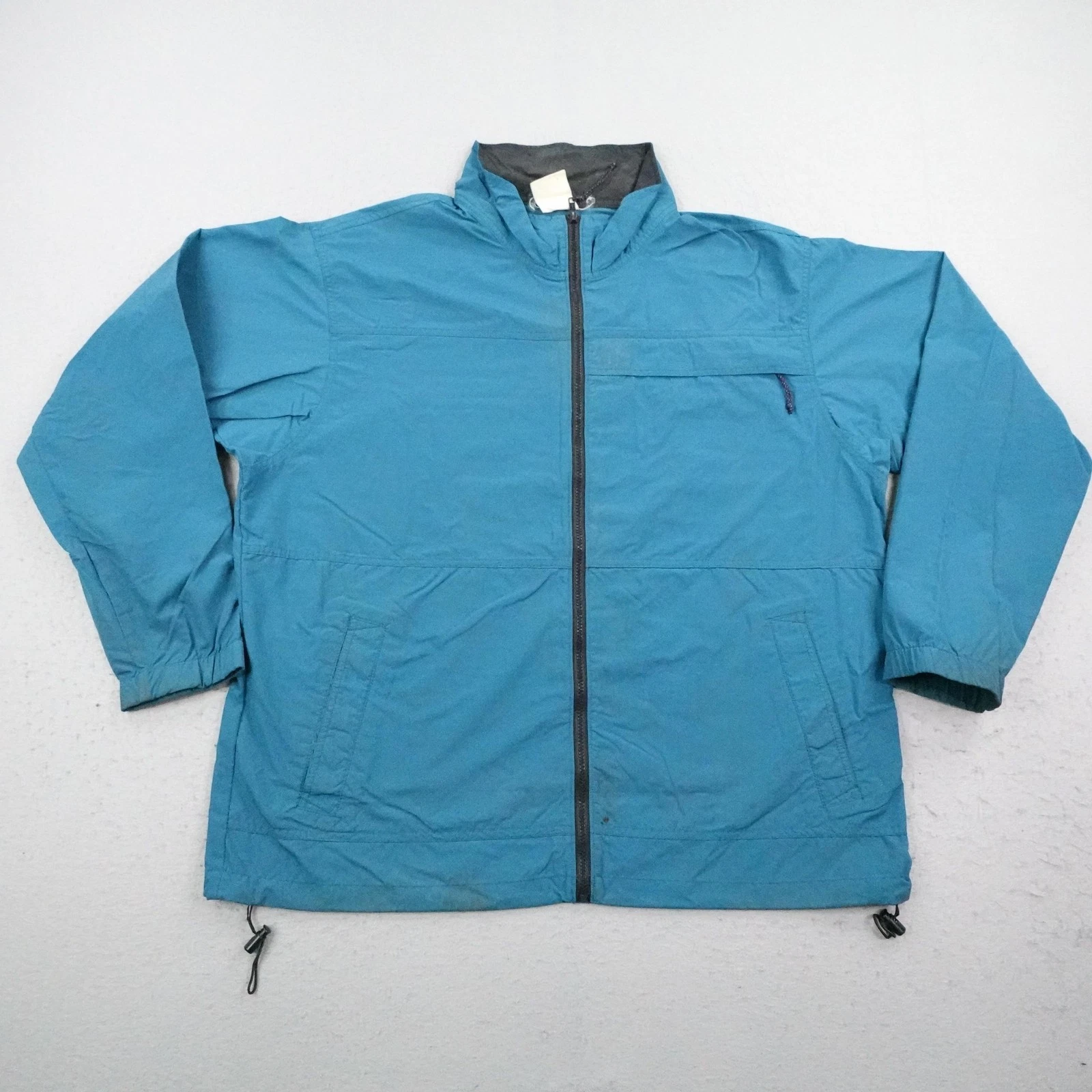 Vintage REI Jacket Mens XL Blue Windbreaker Full Zip Up Coat Hiking Outdoors