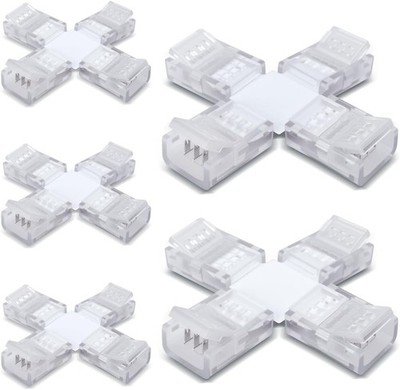 5 Stück Streifen Verbinder Draht Schnellverbinder für 8 mm 4 Pin LED Licht, doppelseitig 