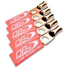 4 Gauge Copper Lug Battery Ring Terminals with 3/8" Hole - DBs Red Heat Shrink