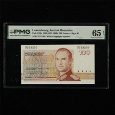 1993 Luxembourg Institut Monetaire 100 Francs Pick#58b PMG 65 EPQ Gem UNC 01