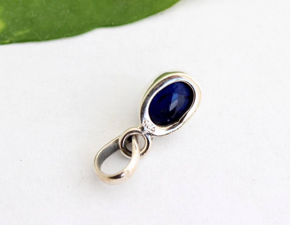 Cianite Rimorchio Prese 925 Argento Pietre Preziose Ovale Blu Dal Nepal Nobile - Immagine 2 di 4