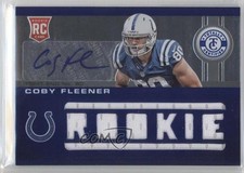 2012 Totally Certified Freshman Fabric Platinum Blue 33/99 Coby Fleener Auto 0f8