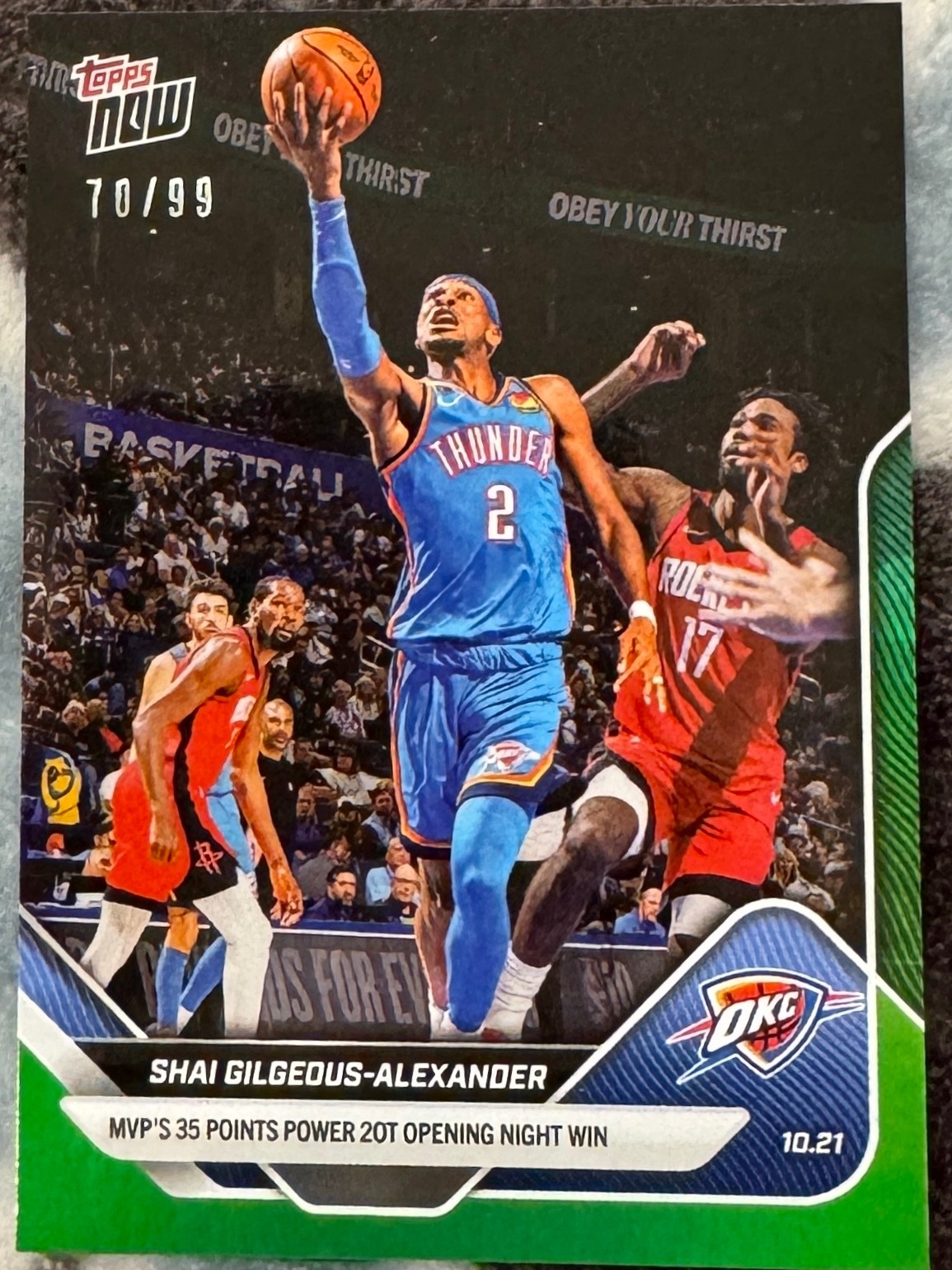 2025 Topps Now NBA Green Foil Parallel #1 Shai Gilgeous-Alexander /99 MVP