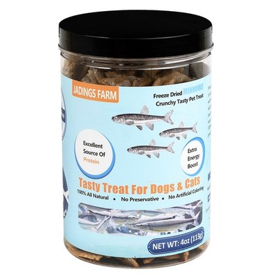 Freeze Dried Minnows - 4 oz 100% Natural High Protein Treats for Cats & Dogs